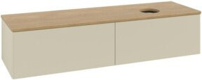 V&B Waschtischunterschrank Antao ohne Frontstruktur in Eiche Honigbraun lackiert B: 160 cm, T: 50 cm - Bild 1