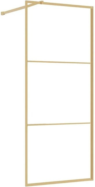 vidaXL Duschwand für begehbare Dusche aus ESG-Klarglas in Gold, Breite: 90 cm, Höhe: 195 cm - Bild 1