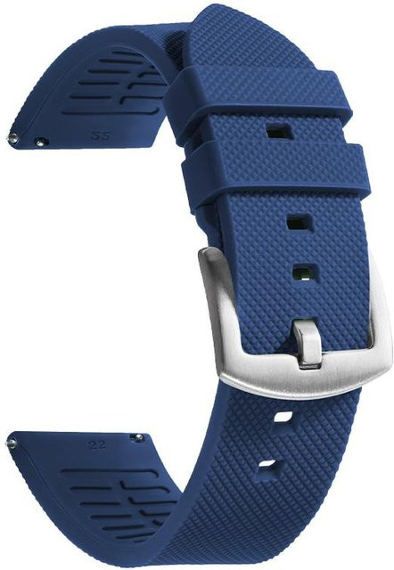 TolTales Uhrenarmband Silikon, Blau, 20mm, 22mm, Unisex - Bild 1