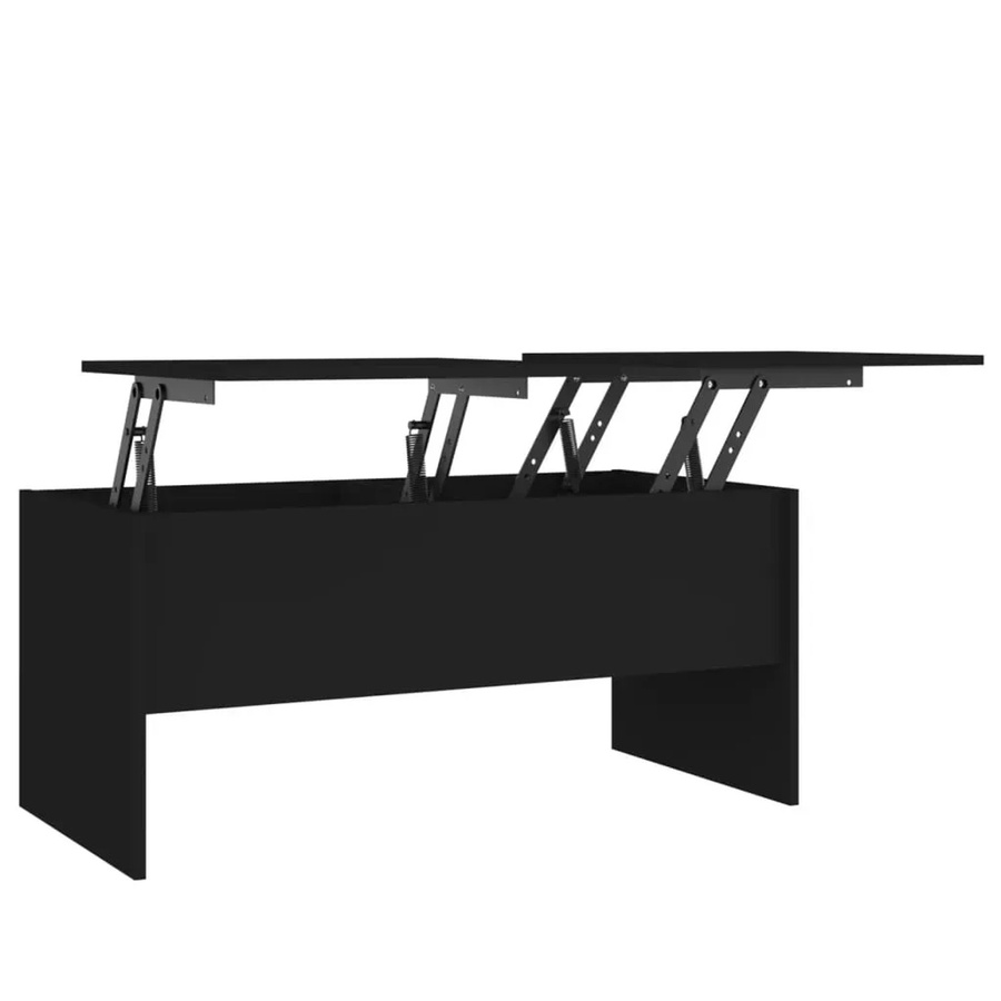 vidaXL Couchtisch modern in Schwarz aus Holzwerkstoff mit Lift-up-Top, B/T/H: 102 x 50,5 x 46,5 cm - Bild 2