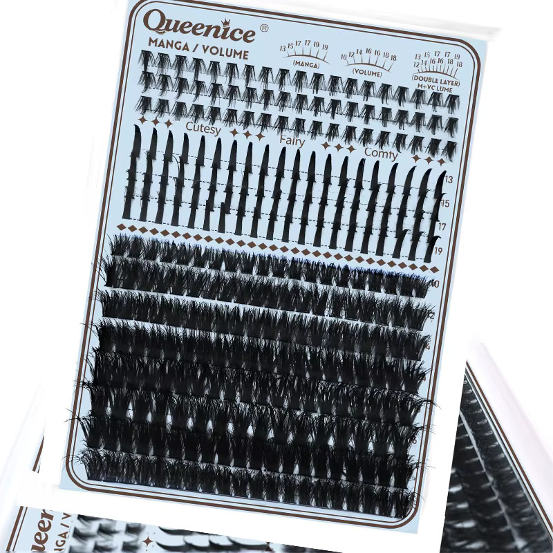 Wimpern-Cluster mit Spikes, 15 Stück, Schwarz, Unisex - Bild 5