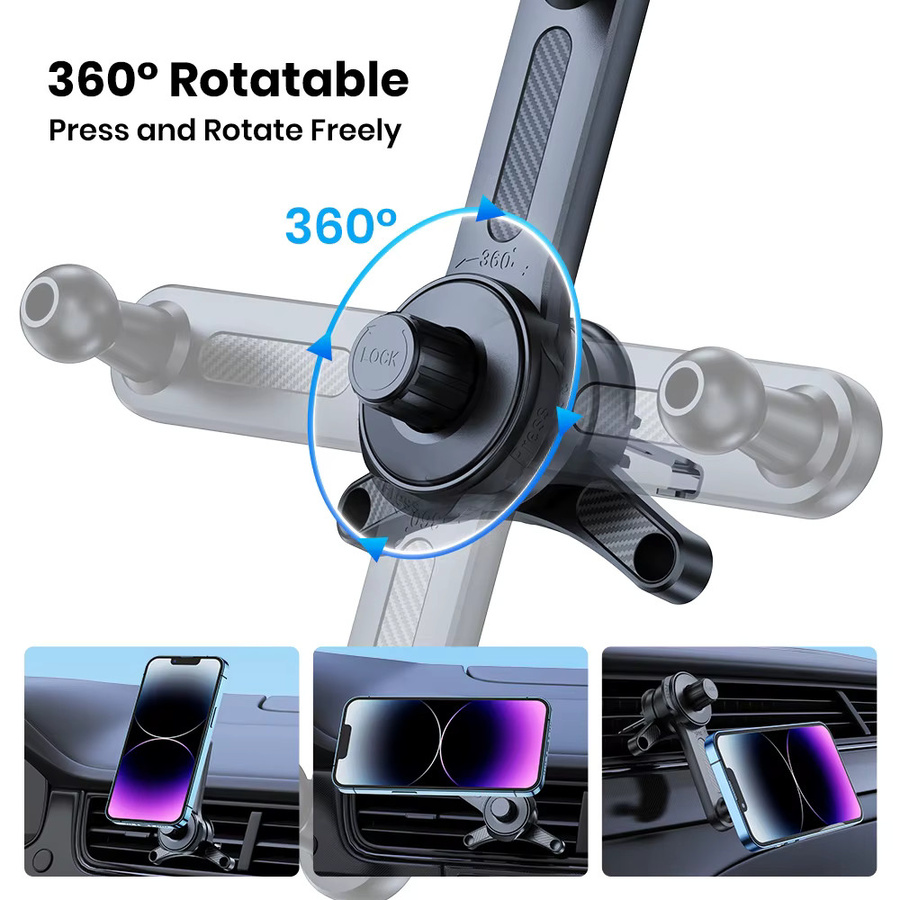 TOPK Magnetische Autotelefonhalterung in Schwarz mit 360 Grad Rotation und ausziehbarem Metallhaken - Bild 5