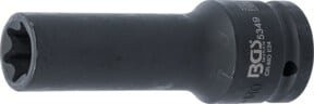 BGS Kraft-Steckschlüssel-Einsatz E-Profil tief 5349, Antrieb Innenvierkant 3/4 Zoll, Schlüsselweite E24 mm, schwarz - Bild 1