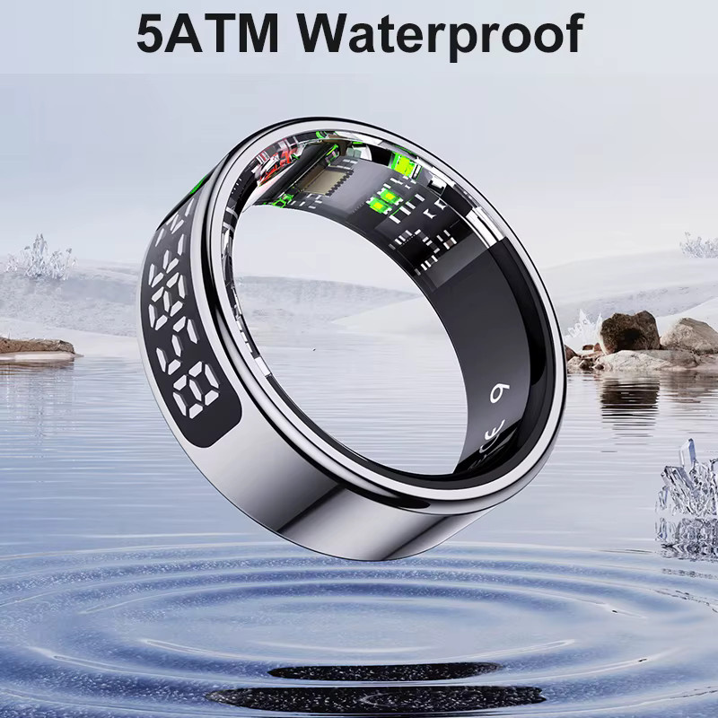 MISIRUN R11 Smart Ring mit Display und Touch-Funktion in Schwarz für Damen und Herren mit Gesundheitsmanager, IP68 & 5 ATM wasserdicht, kompatibel mit Android und iOS - Bild 3