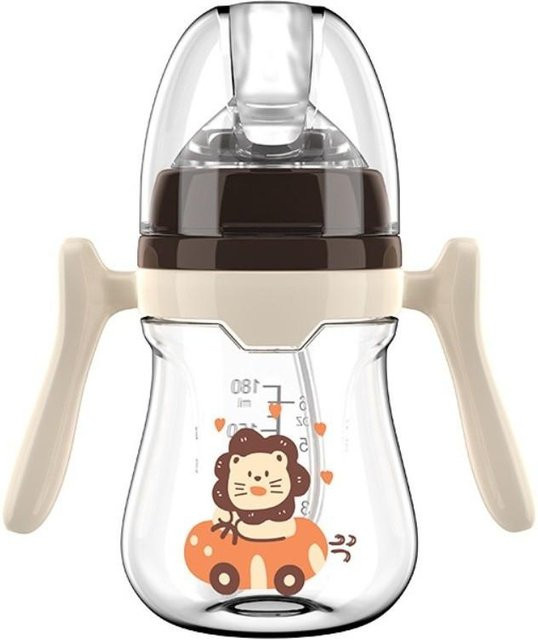 Shenjun Babyflasche aus Silikon mit Trinkhalm, tragbarer Trinkbecher mit breitem Flaschenhals, 180 ml - Bild 1
