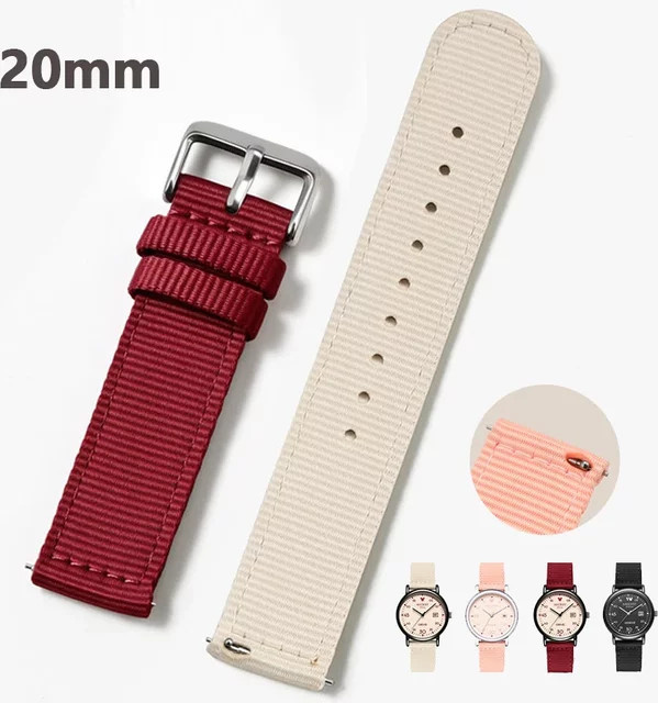 strapfreak Uhrenarmband Nylon, 20 mm, Weiß, Unisex - Bild 1