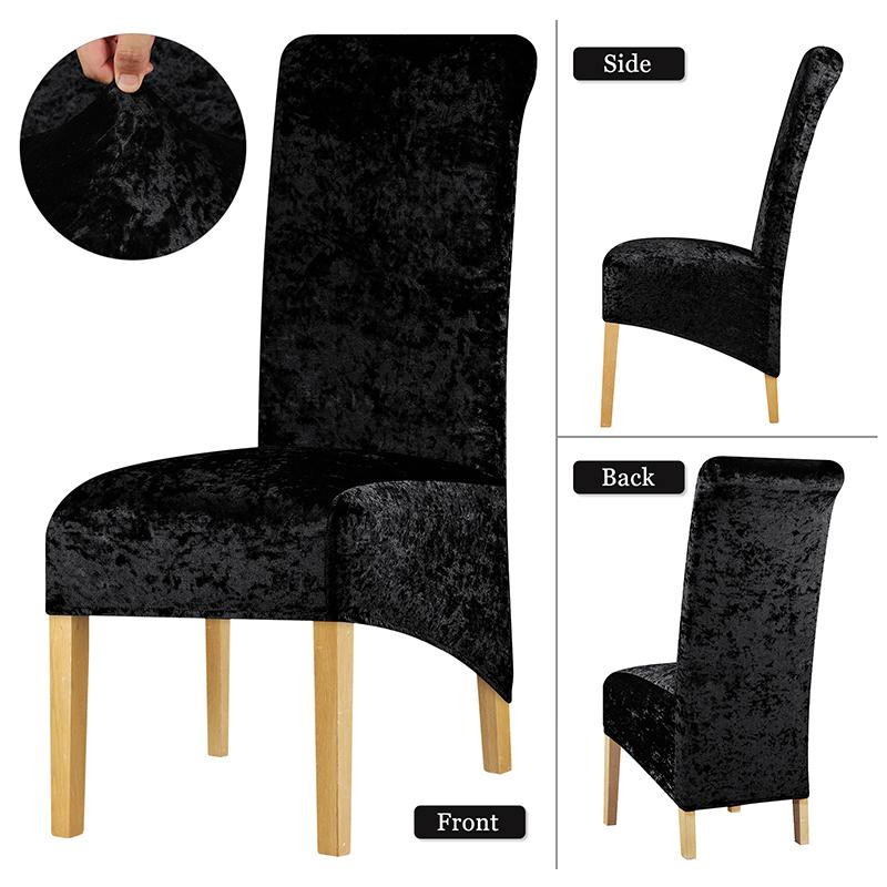 Leorate Stretch Esszimmer Stuhl Abdeckung aus weichem Samt, waschbar und rutschfest, für Winter und moderne Stühle - Bild 2