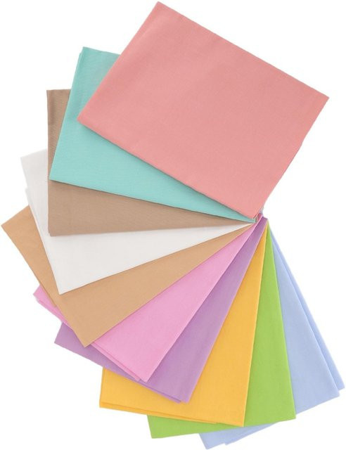 10 Stück KONNWEI Baumwoll-Quiltstoff Uni Köper in Multicolour für deine DIY Nähprojekte - Bild 1