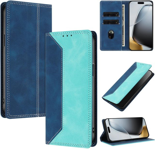Magnetische Lederhülle für ZTE nubia RedMagic 11 Pro+ in Blau - Bild 1
