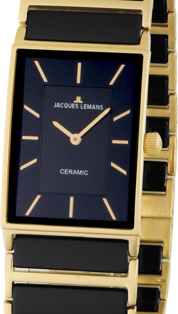 Jacques Lemans Damenuhr, Keramik, Edelstahl, Quarz, 20 mm, Schwarz - Bild 1