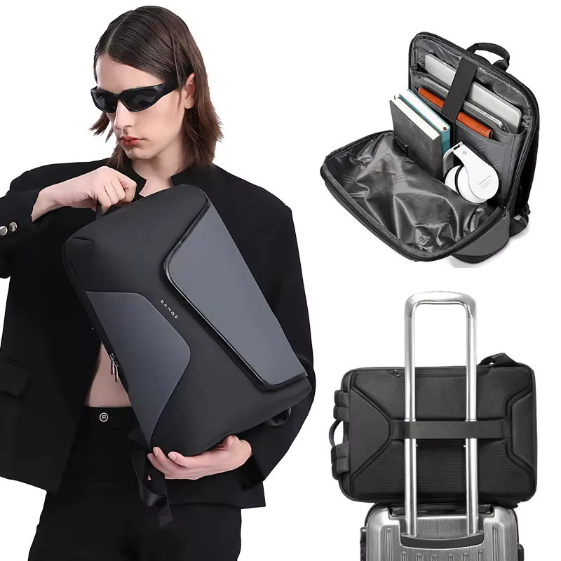 BANGE Business-Rucksack mit USB-C-Anschluss und Anti-Spritzwasser-Funktion in Schwarz - Bild 4