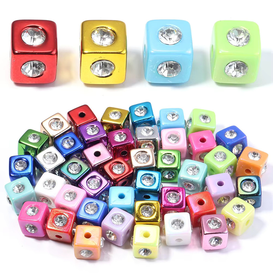 louleur Acrylperlen, quadratisch, 14 mm, bunt, Unisex - Bild 2