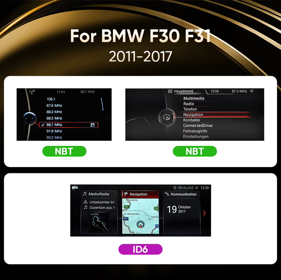 AINAVI Autoradio für BMW 3er F30 F31 F32 F33 F34 F35 F36 mit Android 13 Linux-System, kabelloses Carplay und Android Auto, HD IPS Touchscreen, GPS und Bluetooth, Schwarz - Bild 2