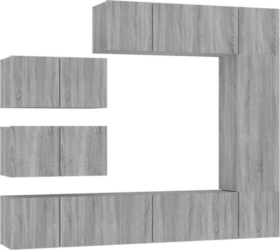 Vidaxl 8-teiliges TV-Schrank-Set in Grau Sonoma Holzoptik im modernen Design - Bild 1
