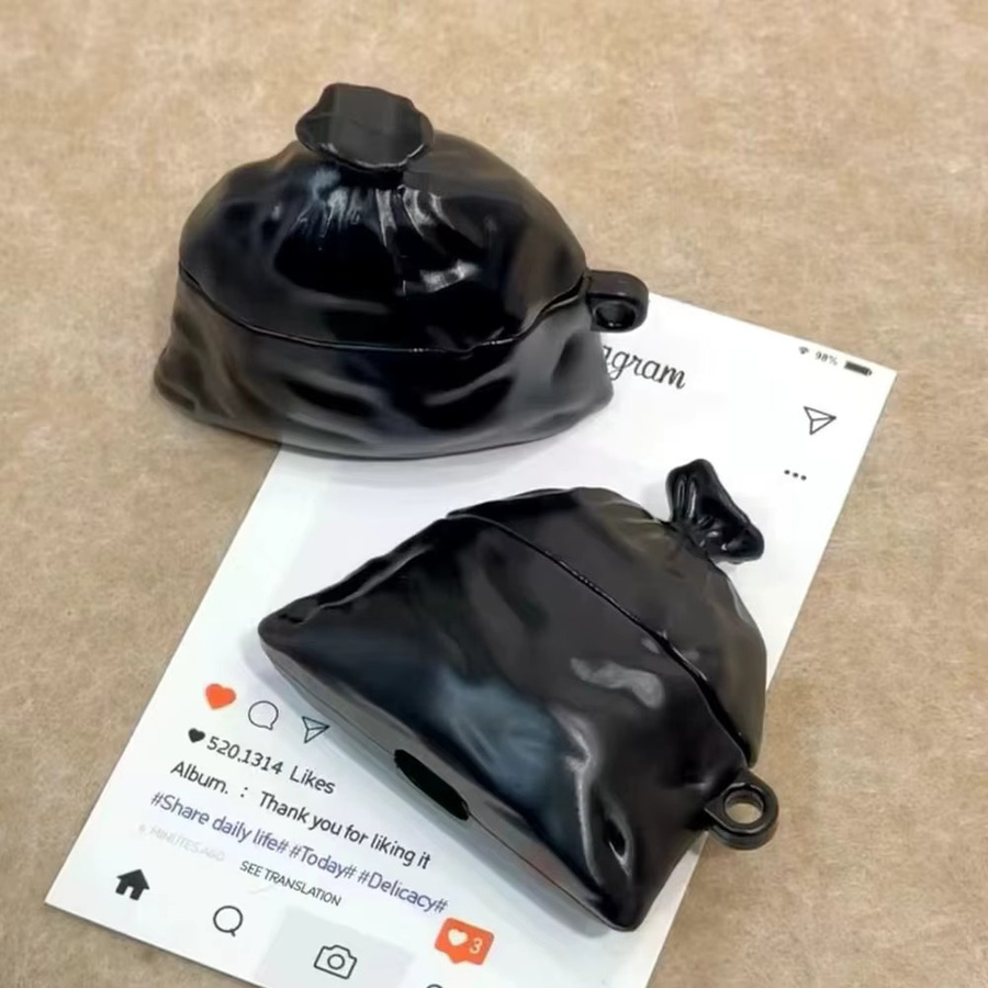Trash Bag Creativity Kabellose Kopfhörerhülle für Apple AirPods 4 und AirPods Pro in Schwarz - Bild 3