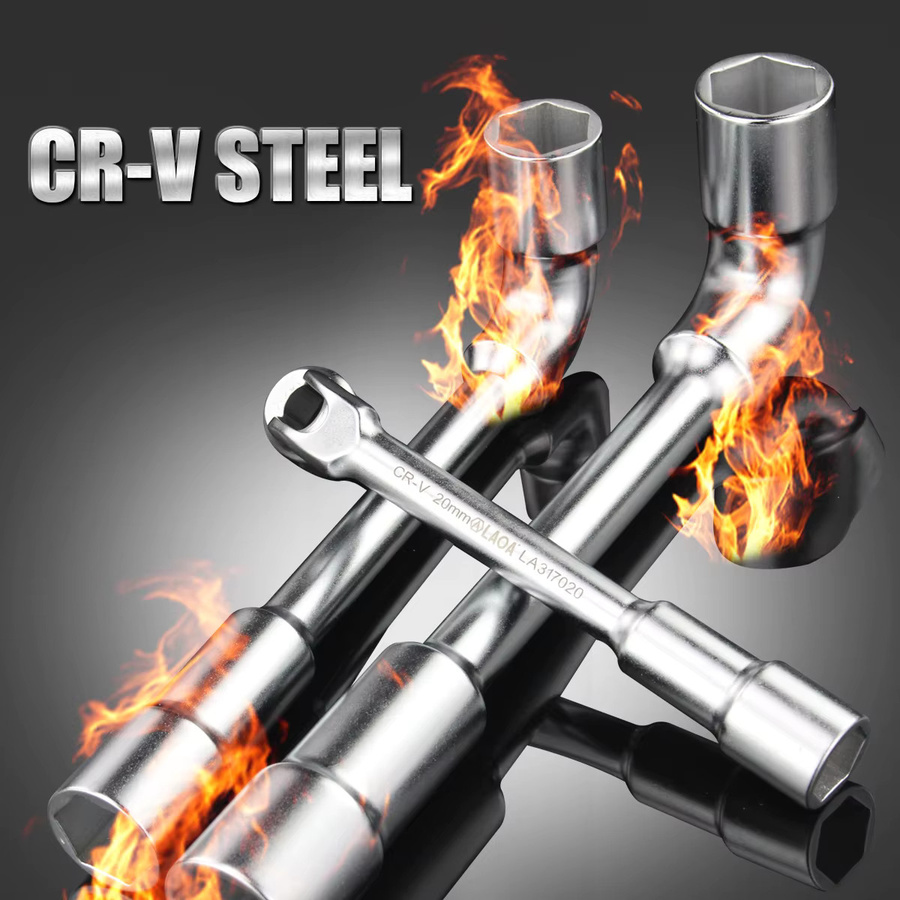 Laoa Multifunktions-Steckschlüssel aus Chrom-Vanadium in Silber, 7-in-1 Sechskant-Schlüssel für Werkstatt und Reparaturen, 6-14mm - Bild 4
