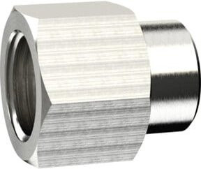 Riegler Muffe reduzierend aus vernickeltem Messing, M5 innen auf G 1/8 innen, Farbe Silber - Bild 1