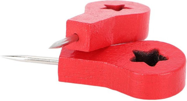 Igeteck Reißzwecken in Kartenform, 40 Stück, Rot, Metall und Holz, Bürobedarf und Schreibwaren für Schule und Büro - Bild 1