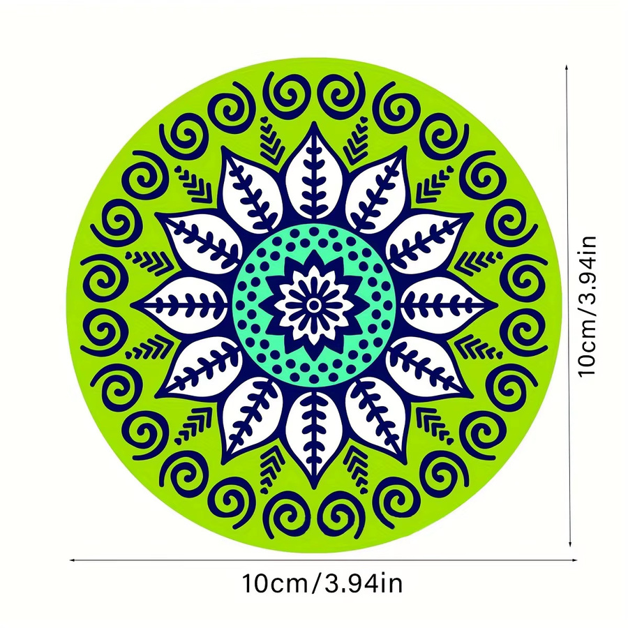 Runde Keramik-Tischsets von zxyouping mit Mandala-Blumen-Design in Multicolour, rutschfeste und isolierte Untersetzer für dein Esszimmer - Bild 6