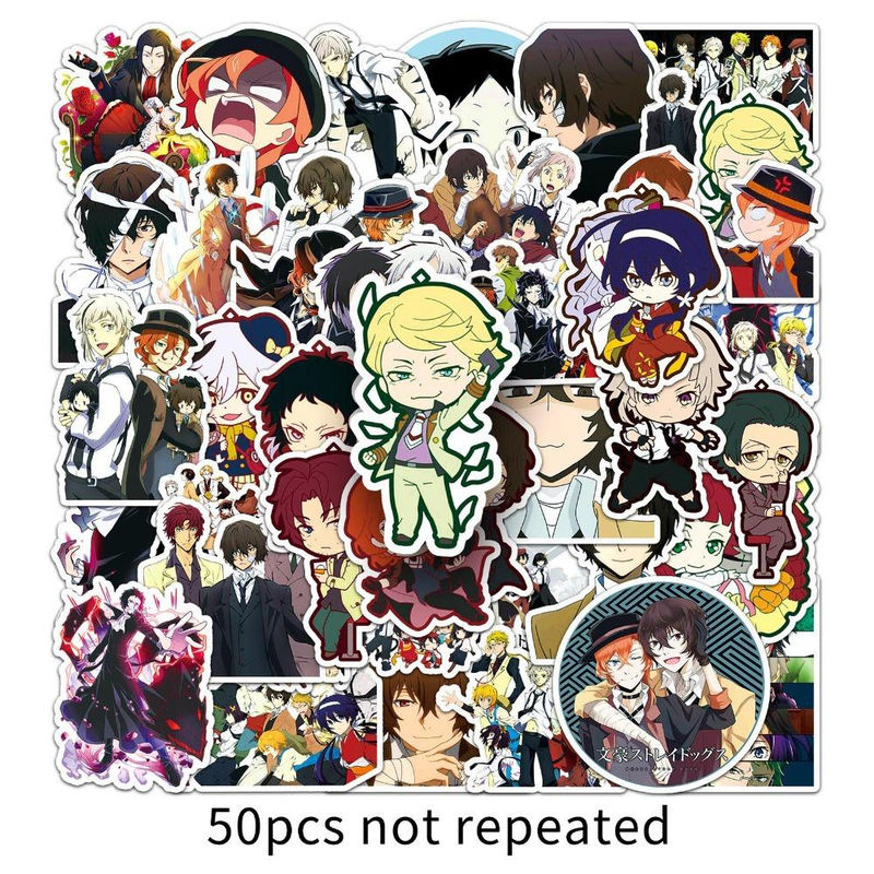 50 Stück Selbstklebende Anime Aufkleber Bungo Stray Dogs Dazai Osamu Manga Sticker von CHIC STUDIO in Multicolor - Bild 4