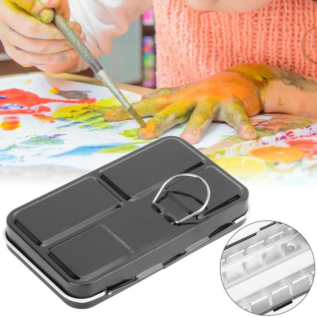 Tragbare Aquarellpalette von DIYelecs für 12 Farben in Schwarz und Weiß - Bild 1
