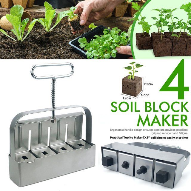QDS Handgehaltener Sämlings-Blockmacher zur Vorbereitung von Bodenblöcken für Stecklinge und Gewächshaus, 5,1 cm - Bild 1