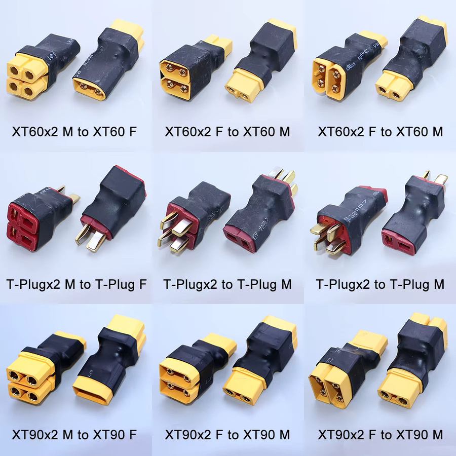 ChengHaoRan XT60 XT90 T-Stecker Parallel- und Serienschalter-Adapter in Gelb für RC Lipo Akku und ESC - Bild 2