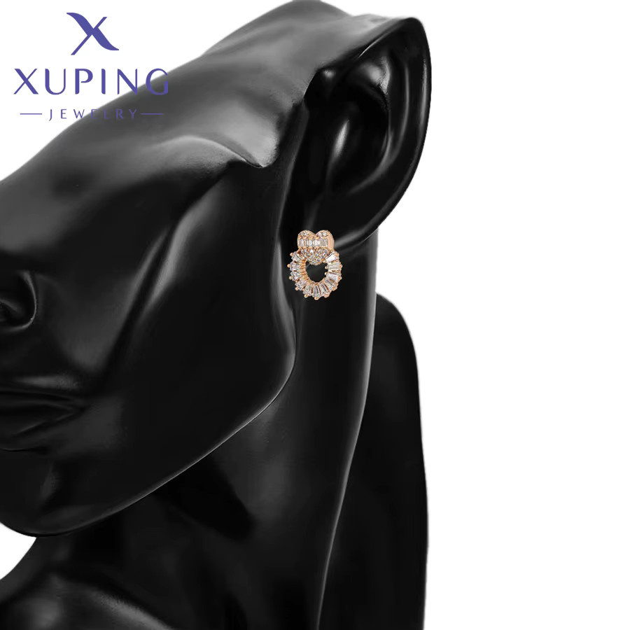 Xuping Schmuck-Set, Herz, Creolen, Ohrringe, Anhänger, Halskette, Roségold, Zirkonia, Damen - Bild 3