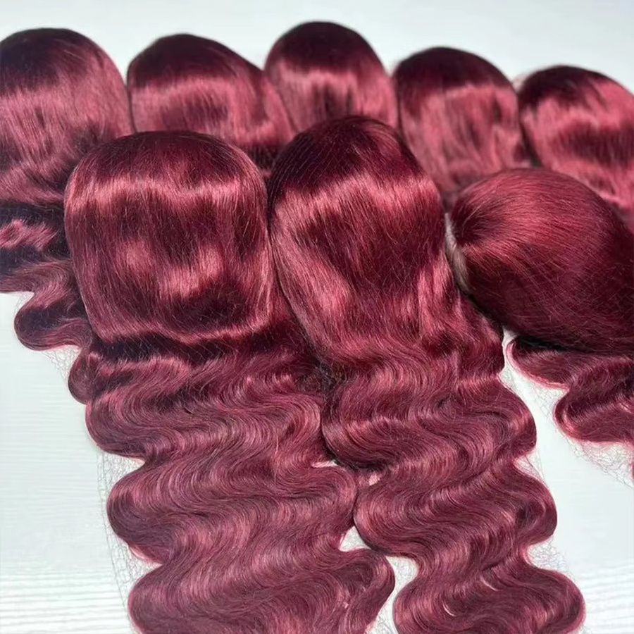 UVEOUS HD Lace Frontal Perücke, Body Wave, Burgunderrot, Damen - Bild 4