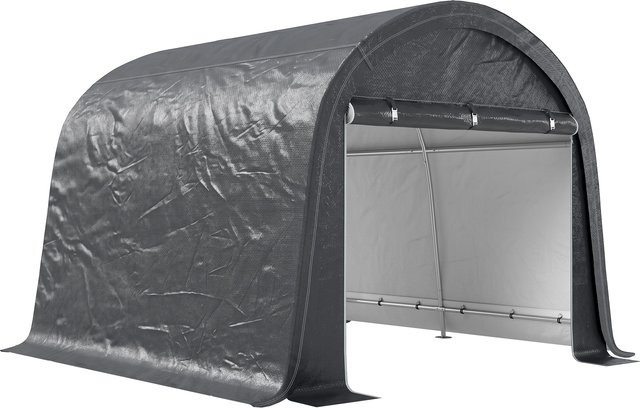 Aosom Outsunny Foliengerätehaus Grau mit UV-Schutz und zwei Rolltoren, B/T/H: 300 x 300 x 200 cm - Bild 1