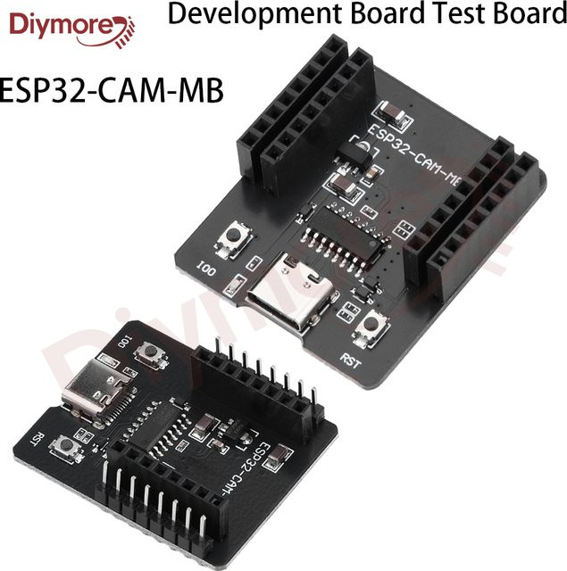 diymore ESP32-CAM-MB Entwicklungsboard mit CH340C USB-C Anschluss und OV2640 Kameramodul in Schwarz - Bild 1