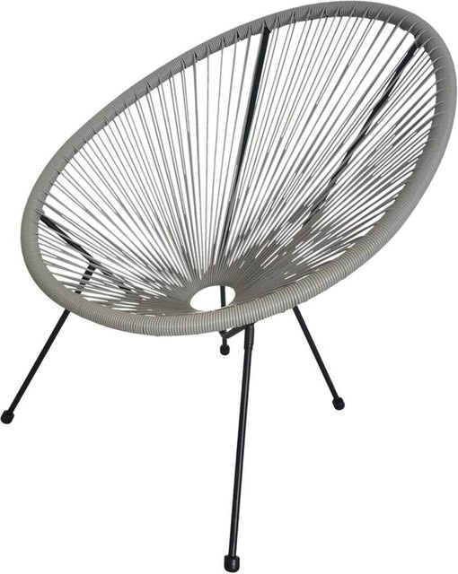 POCOline Gartensessel Acapulco aus Polyrattan in Grau mit Stahlrohr Gestell, B/H/T: 79 x 83 x 73 cm - Bild 1