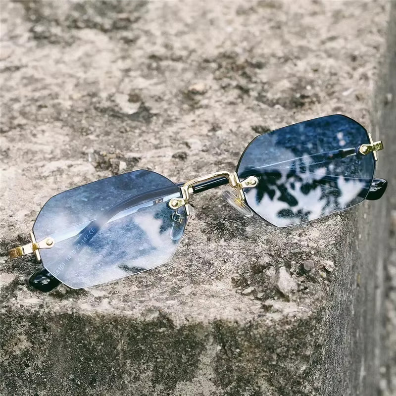 Sharif Sonnenbrille, randlos, hexagonal, Metall, Unisex - Bild 2