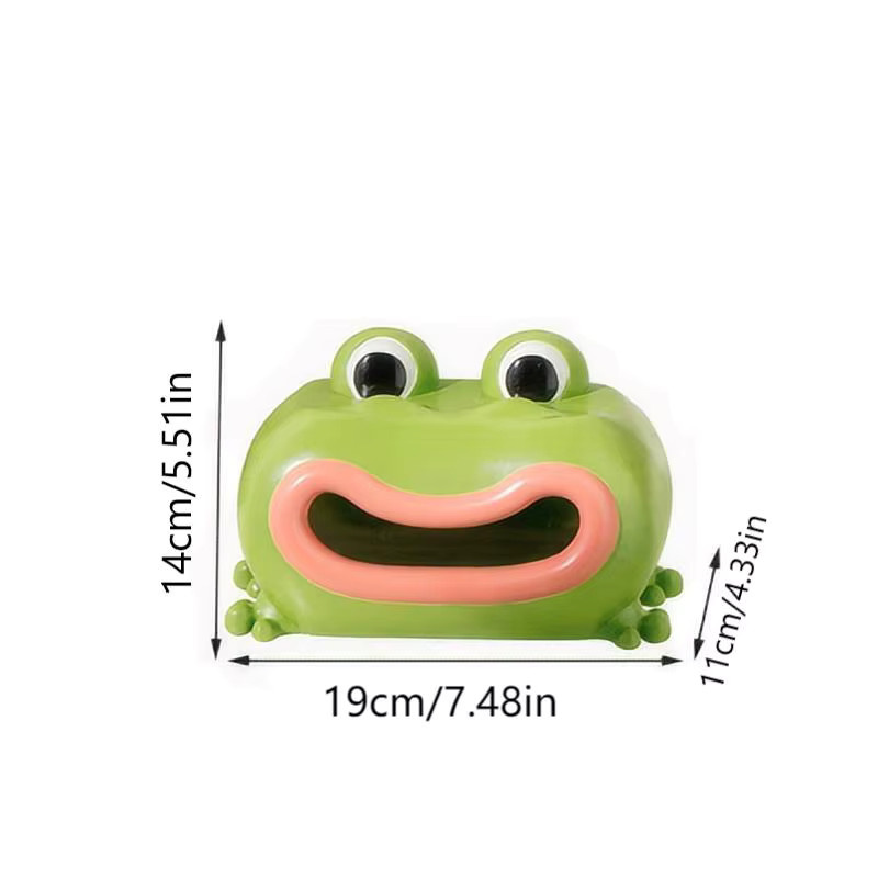 Grüne Taschentuchbox aus Kunststoff mit Froschdesign - Bild 6