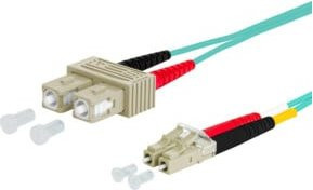 BTR NETCOM Duplex-Glasfaserkabel OM3 mit LC/SC-Steckern, Länge: 1 m, Multicolor - Bild 1