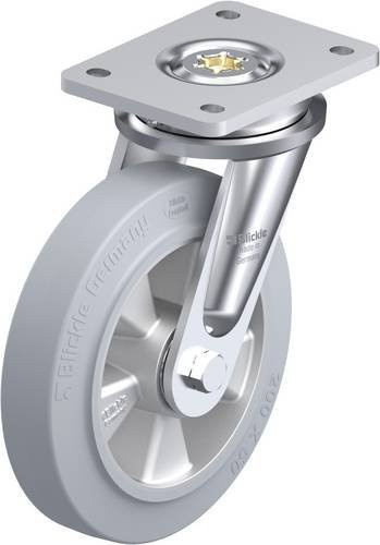 Blickle Lenkrolle LO-ALEV 200K-SG in Grau mit Aluminium-Gehäuse, Rad-Durchmesser: 200 mm, Tragfähigkeit: 500 kg - Bild 1