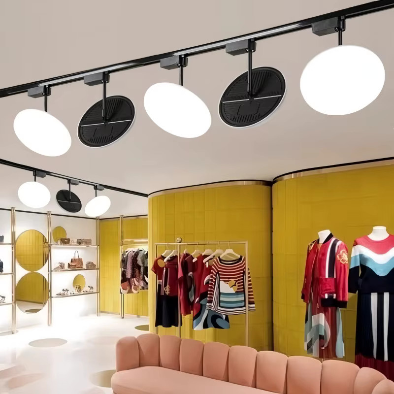 Khelse Ultradünne runde LED-Schienenleuchte in Weiß, drehbare Deckenschienenlampe für Büro und Geschäft - Bild 5