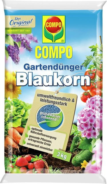 COMPO Blaukorn Gartendünger Slow-Release für Gartenpflanzen 3 kg - Bild 1
