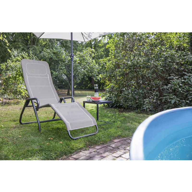 Siena Garden Kippliege Bito in Anthrazit und Braun aus Stahlrohr mit Textilene, B/T/H: 72 x 139 x 118 cm - Bild 3