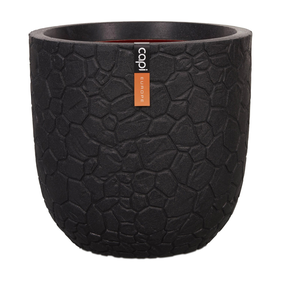 Capi Pflanztopf Kugel Clay in Schwarz aus Ton, Durchmesser: 35 cm, Höhe: 34 cm - Bild 2