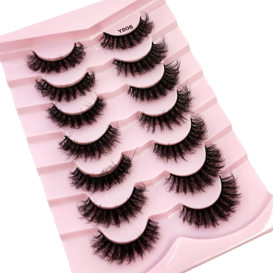 AMSDCN Wispy-Wimpern, Black, 7 Paar, Unisex - Bild 4