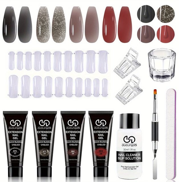 DUOLINGDAI Poly-Gel Nagelverlängerung, 4 Farben, Unisex - Bild 1