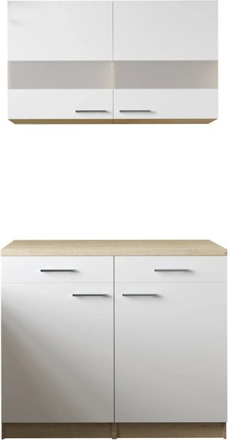 Respekta Pantry-Küche Merle in Weiß mit Glastüren und Soft-Close-Funktion, B/H/T: 100 x 200 x 60 cm - Bild 2