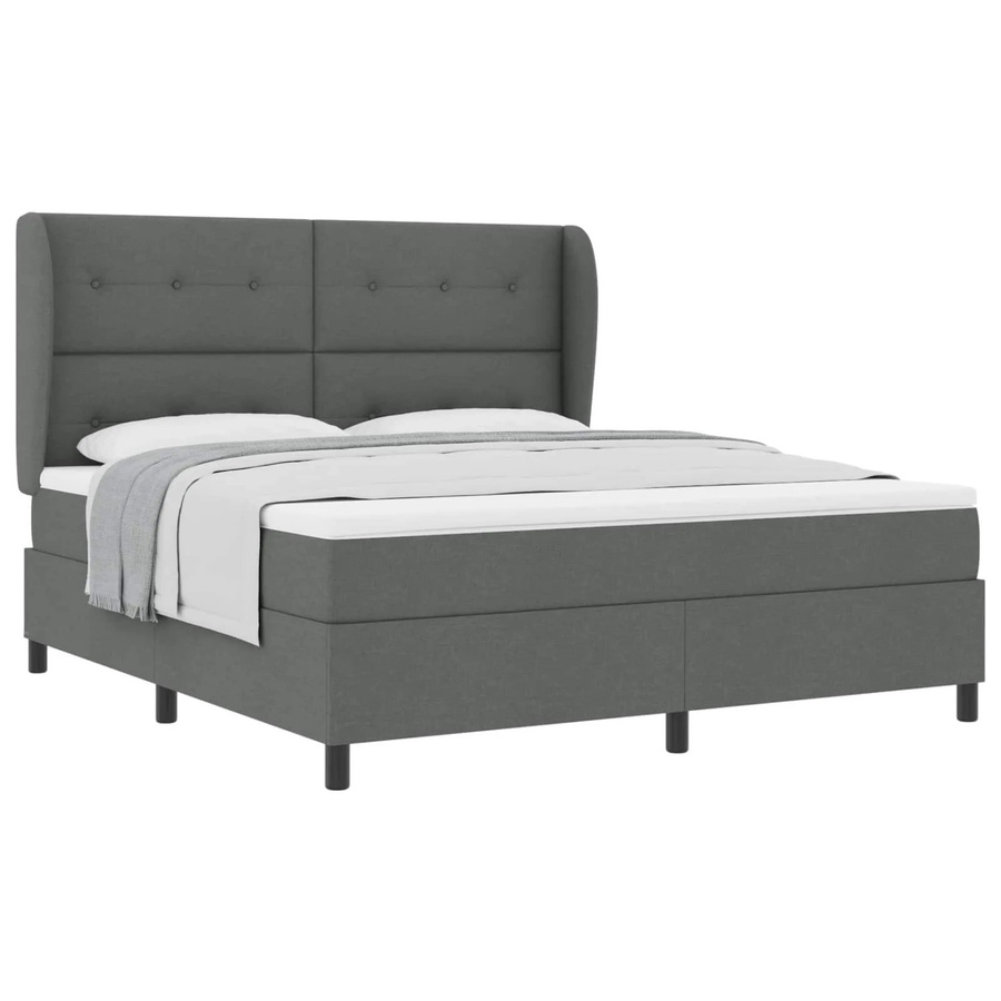 vidaXL Boxspringbett mit Matratze in Grau, Stoff, B/T: 180 x 200 cm - Bild 2