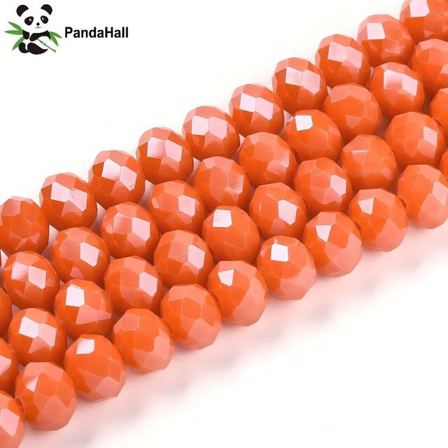 PandaHall Glasperlen, Perlglanz, Galvanisiert, Facettierte Rondelle, Unisex - Bild 1