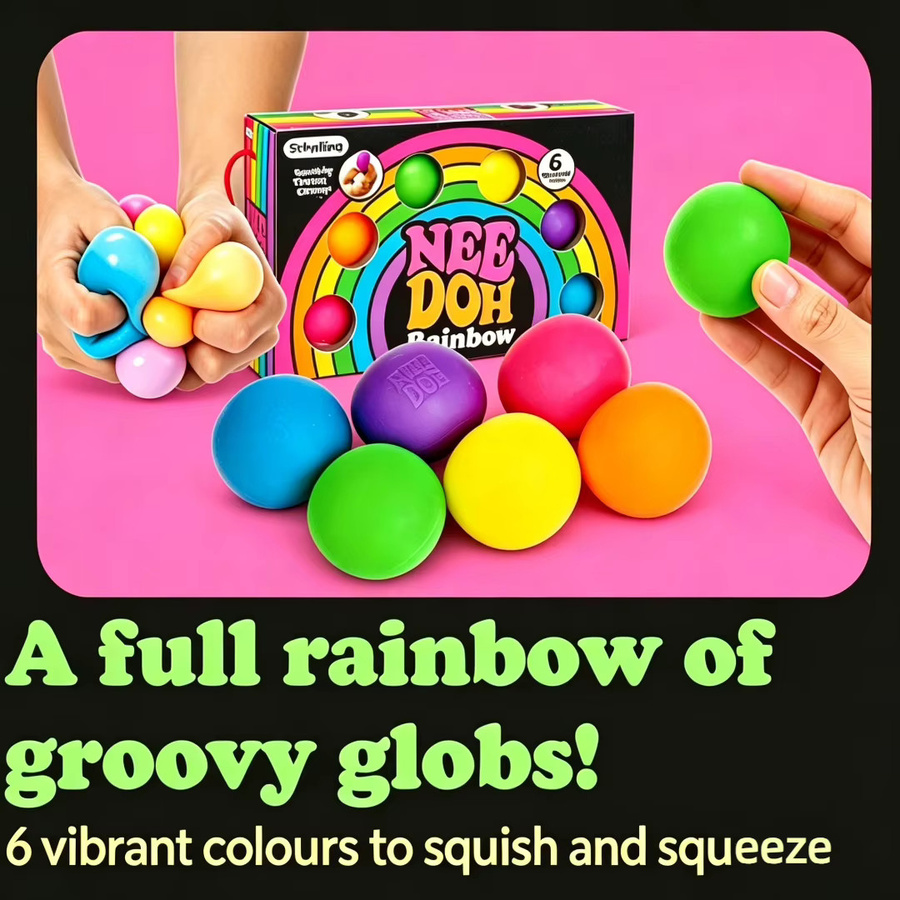 JellyfishNeeDoh Squishies Regenbogen Teenie Stressball, Fidget Toys, Blind Box - Bild 3