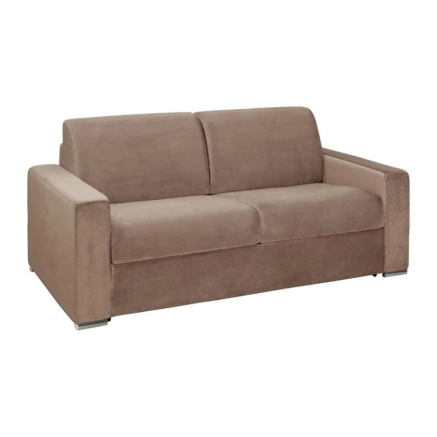 Vente-unique Schlafsofa Calito in Beige mit Samtbezug, Breite: 194 cm - Bild 2