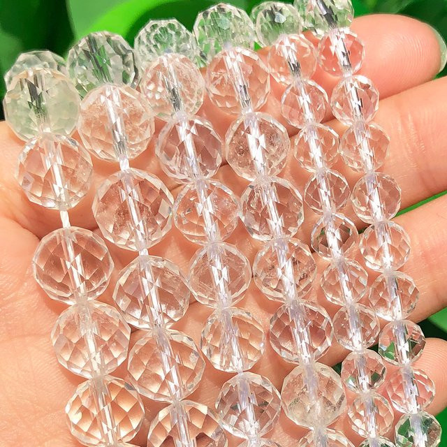 xilitata Perlen, weißer Quarz, facettiert, Unisex - Bild 1