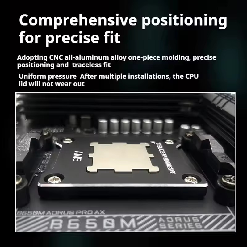 AMD AM5 Secure Frame CPU Biegekorrektur aus CNC-Aluminiumlegierung in Schwarz inklusive Schraubendreher - Bild 5