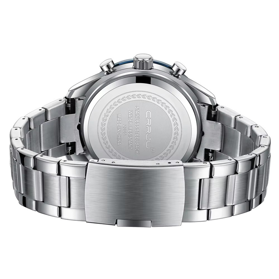 CRRJU Armbanduhr, Quarz, Edelstahl, Schwarz, Herren - Bild 6